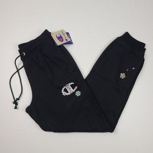 CHAMPION Black Cotton Jogger Pants Jewel Detail Size S